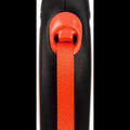 Black Flexi New Neon Tape Orange Retractable Dog Leash with Chrome Snap Hook