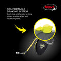 Black and yellow Flexi New Neon Tape Orange Small 5m Retractable Dog Leash with chrome snap hook