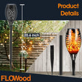 Flowood Solar Lights Outdoor garden tiki torch with dancing flame for yard and patio