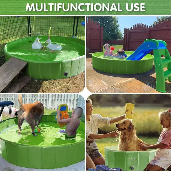 Foldable Dog Pool - Portable Bath & Swimming Pool (120x30cm)