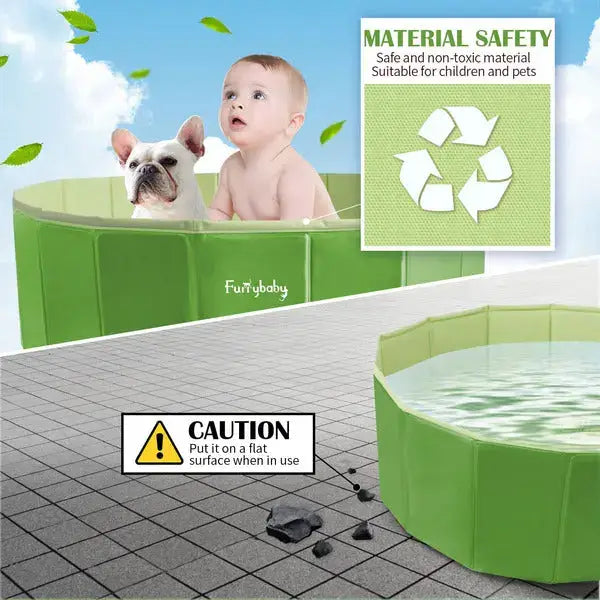 Foldable Dog Pool - Portable Bath & Swimming Pool (120x30cm)