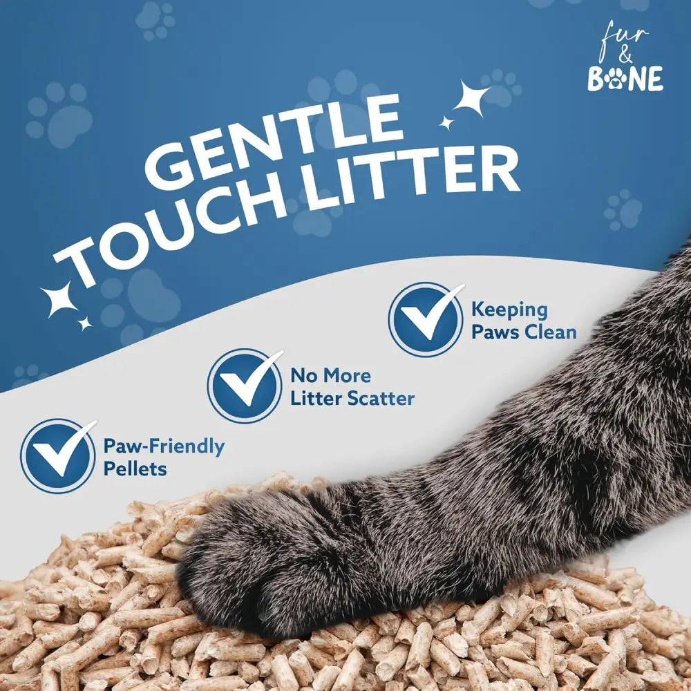 Cat litter pellets in Fur & Bone 30L Premium with Scandinavian timber and natural fresh scent