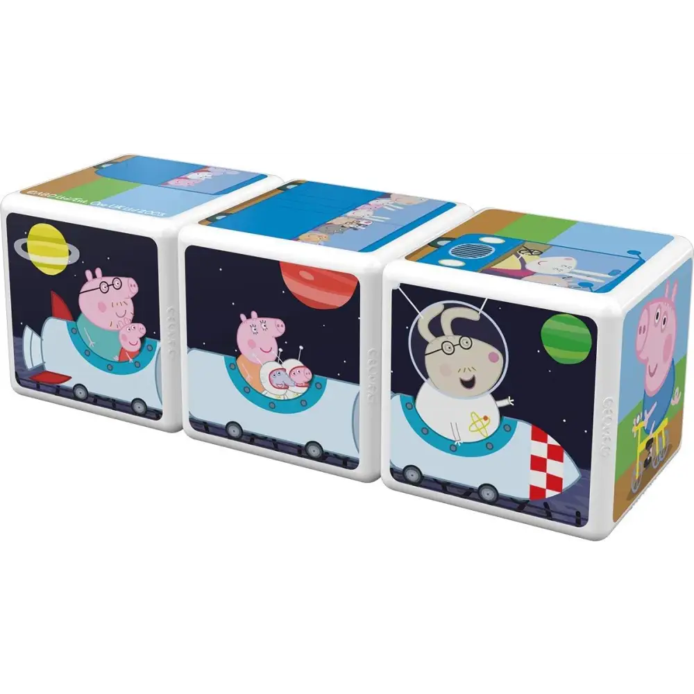 Peppa Pig themed picture blocks from Geomag Magicube Peppa Pig Travel building set