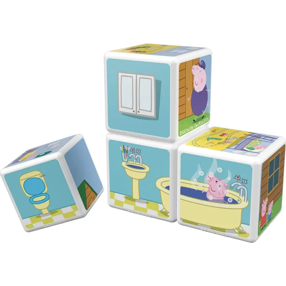 Peppa Pig bathroom-themed building blocks set in Geomag Magicube Peppa Pig Travel pack