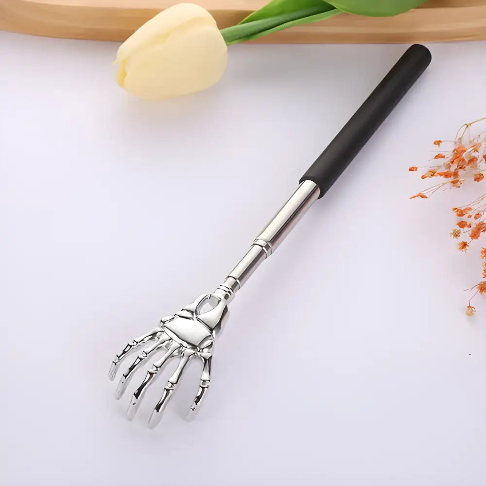 Ghost Hand Stainless Steel Telescopic Scratching Massager Stainless - black