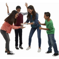 Group of children enjoying Hasbro Gaming Bop, an electronic game for classic dexterity games