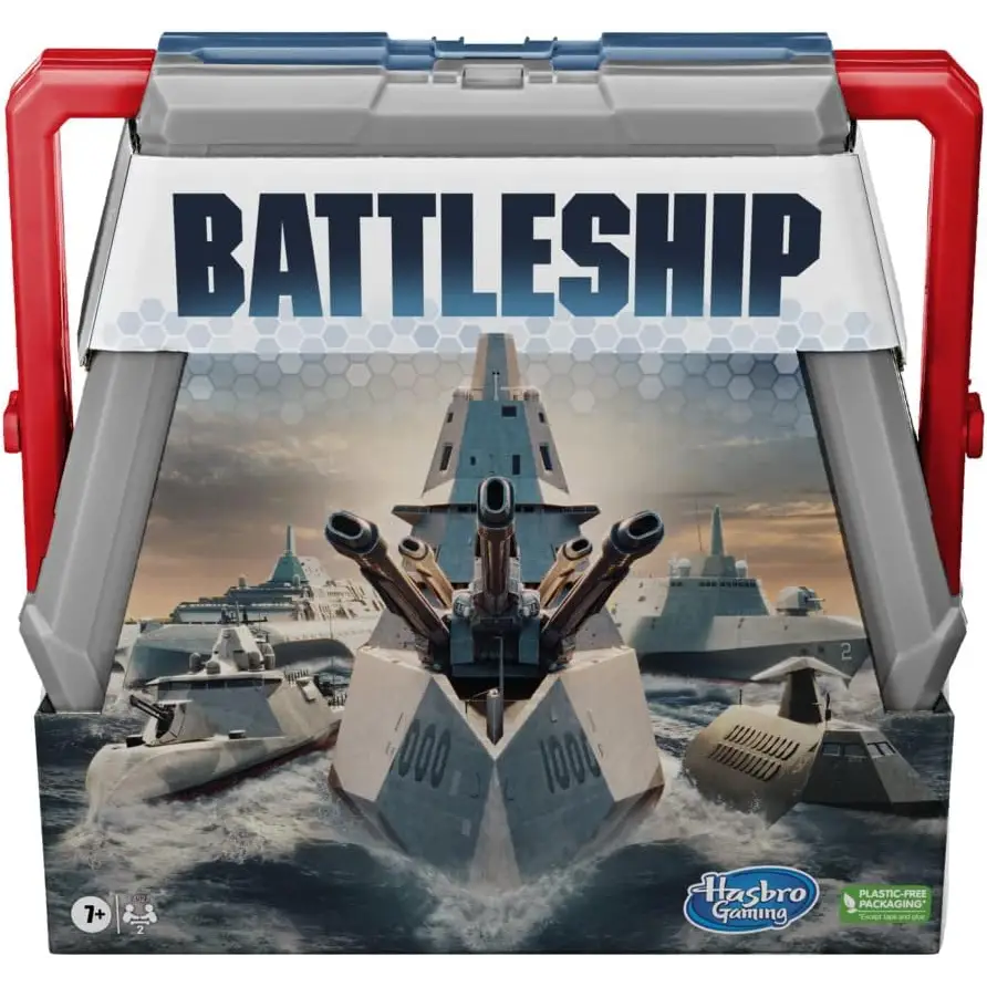 Battleship game in a Hasbro Gaming Bop carrying case, ideal for classic dexterity games