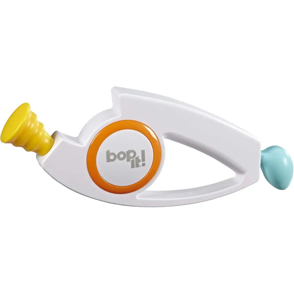 White Hasbro Gaming Bop It! Electronic Game unit for classic dexterity games fun