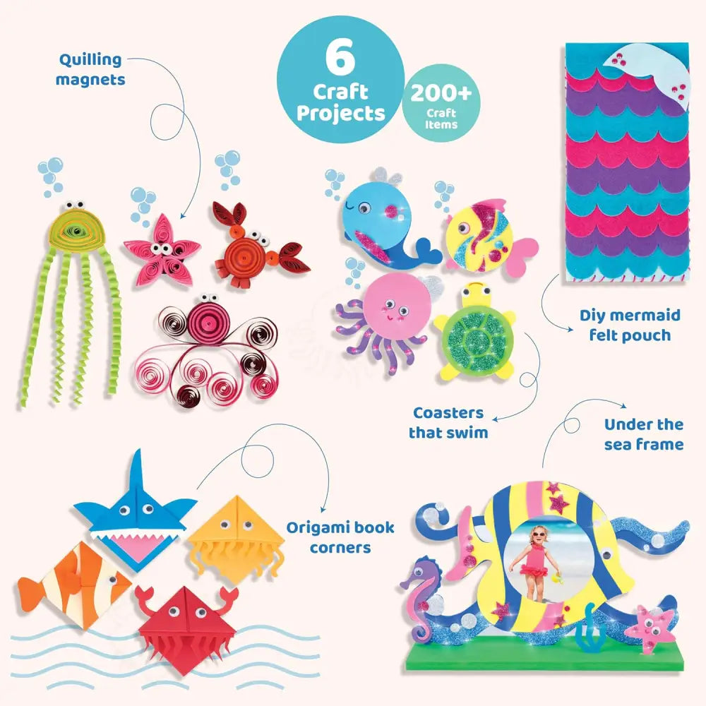 All Things Ocean craft kit featuring a beautiful felt mermaid sewing project for kids