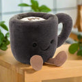 Gray Jelly Cat Plush Fun Coffee Cup with legs, adorable cat plush toy for kids