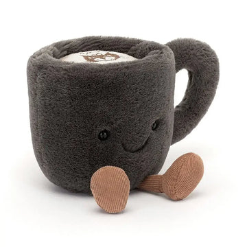 Gray Jelly Cat Plush Fun Coffee Cup Cute Plush Toy perfect for cuddling and playtime