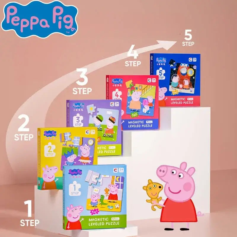 Kawaii Peppa Pig Magnetic Puzzle Children Cute Cartoon Anime Baby - Other