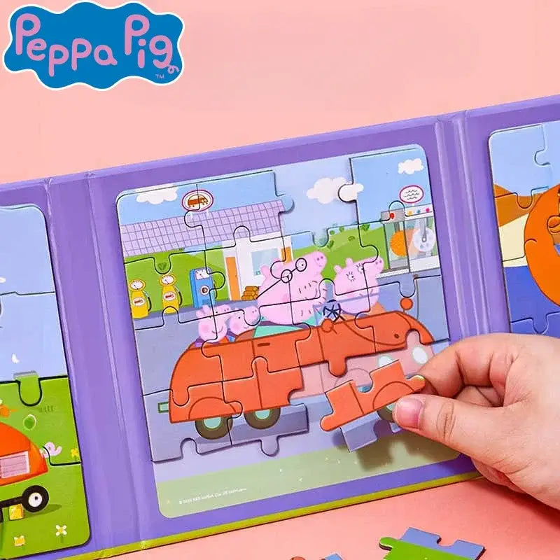 Kawaii Peppa Pig Magnetic Puzzle Children Cute Cartoon Anime Baby - Other