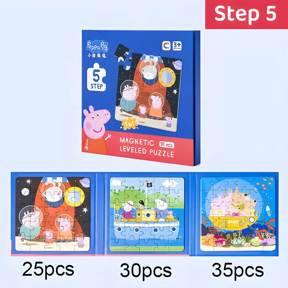 Kawaii Peppa Pig Magnetic Puzzle Children Cute Cartoon Anime Baby - Step-5 - Other