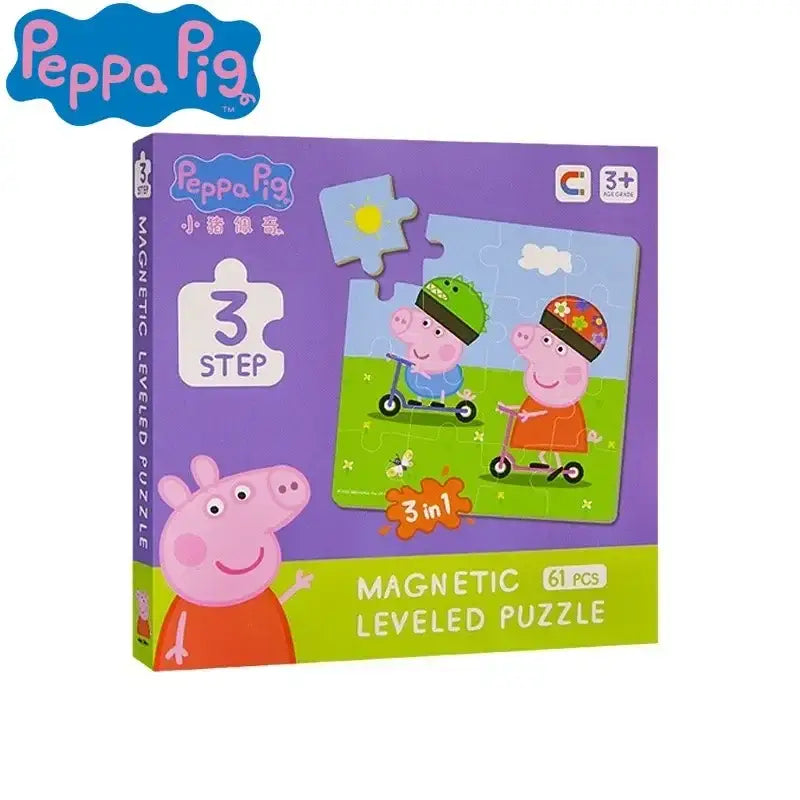 Kawaii Peppa Pig Magnetic Puzzle Children Cute Cartoon Anime Baby - Other