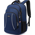 Blue laptop backpack mens with multiple compartments, perfect for school and travel