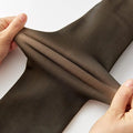 Stretched brown fleece lined tights women fake translucent high waist pantyhose