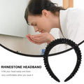 Lurrose Beaded Rhinestone Padded Headband - Black - 1 count (Pack of 1)