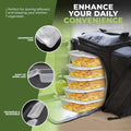 Stackable plastic takeaway containers in a lunch bag from Melvoker 24 Pack Food Container