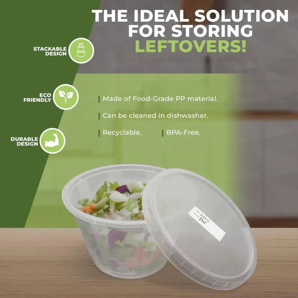 Clear plastic food container with lid from Melvoker, ideal for freezer storage and meal prep