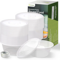 Stacks of Melvoker plastic takeaway containers and lids ideal for freezer storage