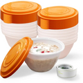 Plastic takeaway containers with orange lids from Melvoker 24 pack food container set