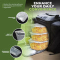 Stackable plastic takeaway containers in a lunch bag from Melvoker pack food container