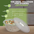 Round plastic takeaway container with lid from Melvoker 24 Pack Food Container