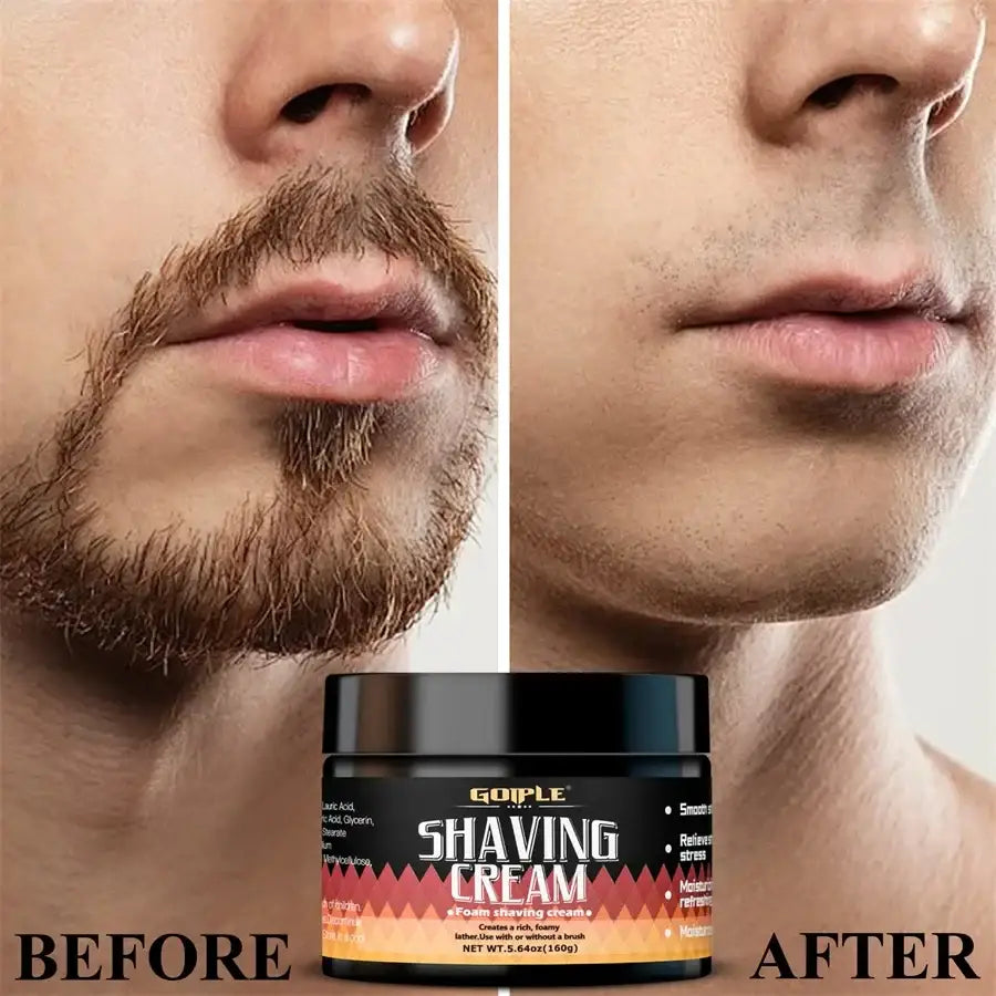 Men Shaving Cream Natural Formula Smooth Moisture Shave Cream Gentle Non-irritating Beard Shave Foam Product for Types