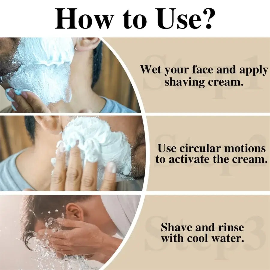 Men Shaving Cream Natural Formula Smooth Moisture Shave Cream Gentle Non-irritating Beard Shave Foam Product for Types