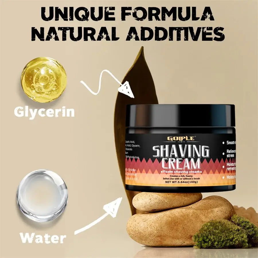 Men Shaving Cream Natural Formula Smooth Moisture Shave Cream Gentle Non-irritating Beard Shave Foam Product for Types