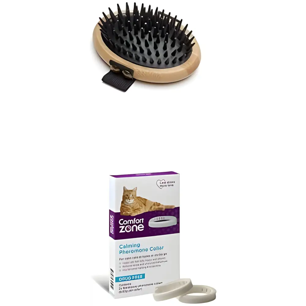 Mikki Bamboo Moulting Massage Palm Brush for gentle grooming of cats and dogs