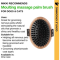 Mikki Bamboo Moulting Massage Palm Brush for gentle pet grooming of dogs and cats