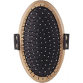 Oval wooden pet brush with metal bristles, Mikki Bamboo Moulting Massage Palm Brush