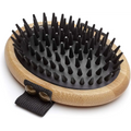 Oval wooden brush with black rubber bristles for Mikki Bamboo Moulting Massage Palm