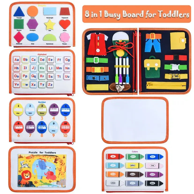 Montessori Busy Board - Toddler Sensory Toy for Autism - Medium