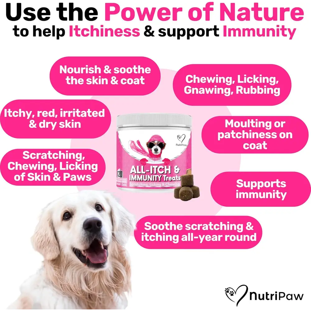 Dog treat containers for NutriPaw Calming Treats to reduce dog’s anxiety without drowsiness