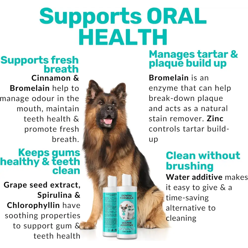 NutriPaw Dental Formula Water Additive For Dogs & Cats - Clean Teeth Healthy Gums & Fresh Breath - Manage Plaque &