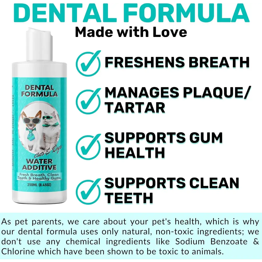 NutriPaw Dental Formula Water Additive For Dogs & Cats - Clean Teeth Healthy Gums & Fresh Breath - Manage Plaque &