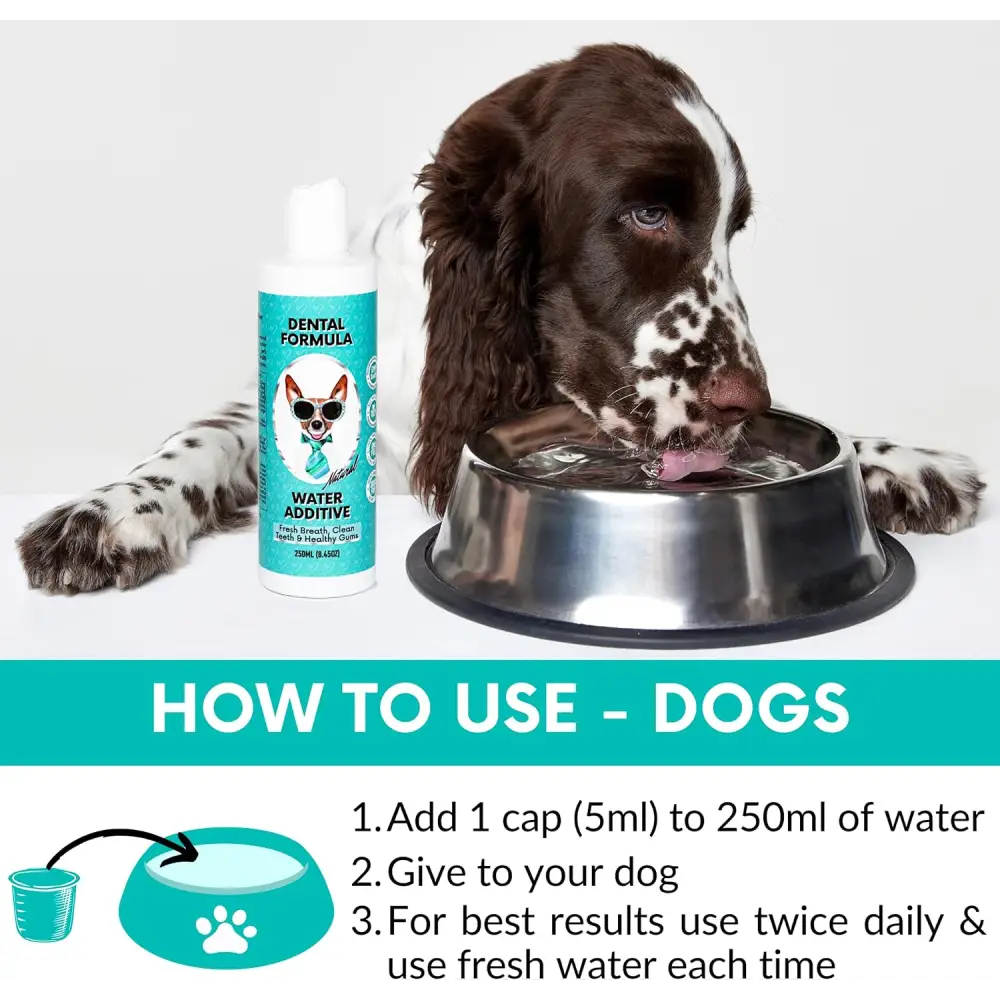 NutriPaw Dental Formula Water Additive For Dogs & Cats - Clean Teeth Healthy Gums & Fresh Breath - Manage Plaque &