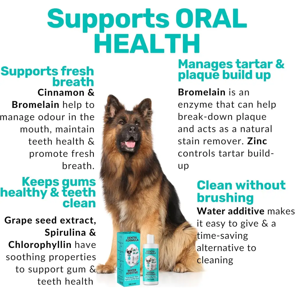 NutriPaw Dental Formula Water Additive For Dogs & Cats - Clean Teeth Healthy Gums & Fresh Breath - Manage Plaque &