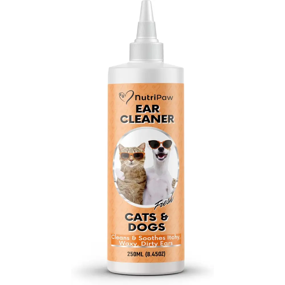 NutriPaw Ear Cleaner For Cats & Dogs (250ml) - Soothe Itchy Gunky Waxy & Smelly Ears - Stop Head Shaking Ear Scratching