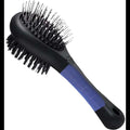 Dual-sided pet grooming brush for dogs, cats, and puppies in vibrant orange color