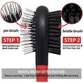 Double sided pet brush for dogs, cats, and puppies, ideal for removing pet hair