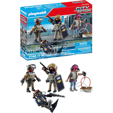 Playmobil 71146 City Action Tactical Police Team set with SWAT divers and villain