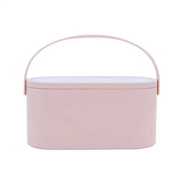 Portable LED Mirror Organizer Cosmetic Storage Case