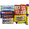 Assorted chocolate candy bars from a Premium Chocolate Gift Box 12-Piece Assortment