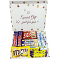 Box of assorted chocolate bars in a Premium Chocolate Gift Box 12-piece assortment