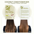 Coconut conditioner bar for dry hair, enriched with Coconut Oil and green tea for hair care