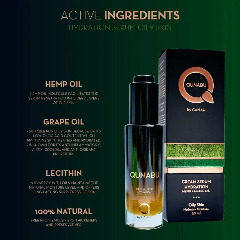 Qunabu 100% Natural Face Serum - Hydrating & Repairing for Oily Skin